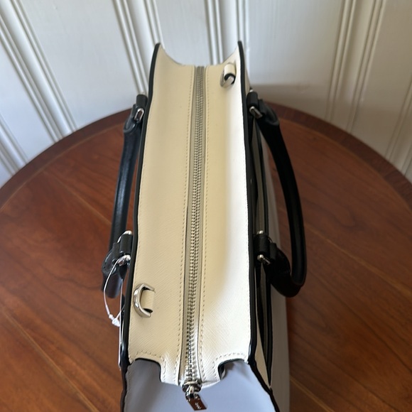 Kate Spade Madison Colorblock Saffiano Leather Medium Satchel Platinum Grey NWT - Picture 3 of 7